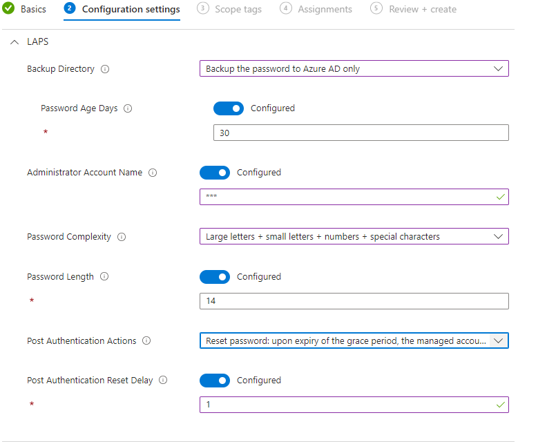 Detailed LAPS Settings