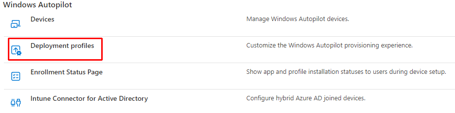 Select Deployment Profiles