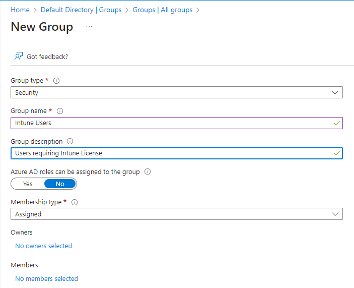 Azure Active Directory Group Details