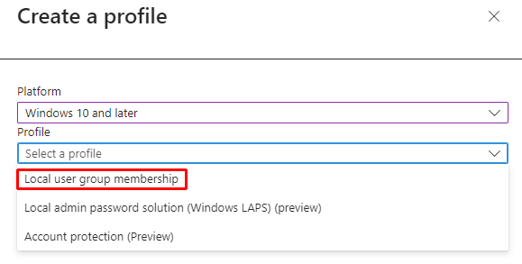 Create Profile Settings